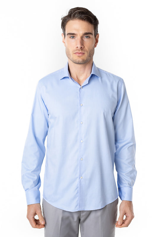 Camisa Social Slim Lisa Premium - Azul Claro