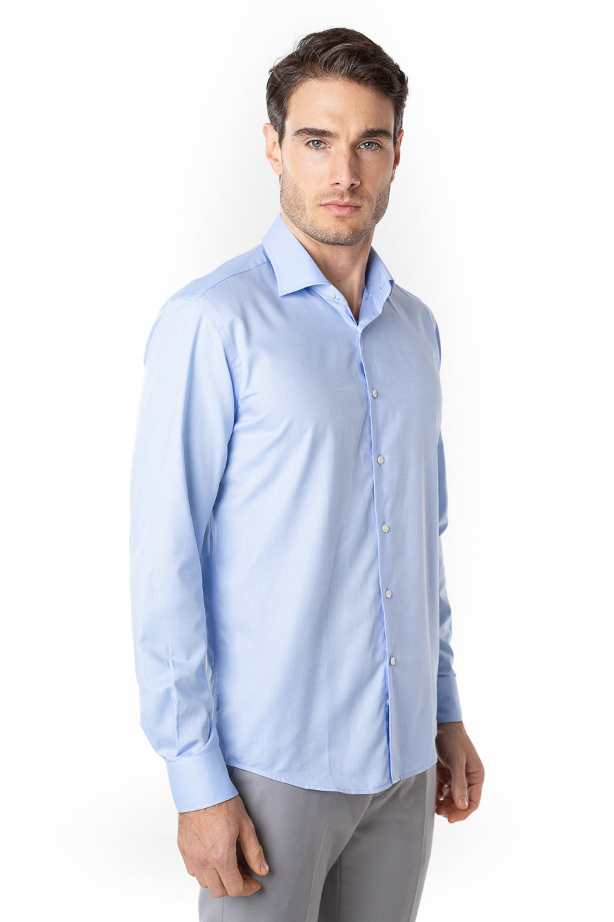 Camisa Social Slim Lisa Premium - Azul Claro