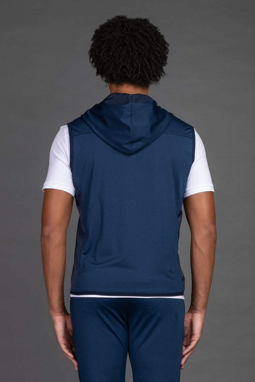 Colete Slim Com Capuz - Marinho