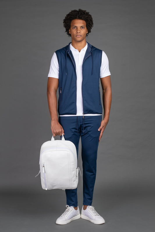 Colete Slim Com Capuz - Marinho