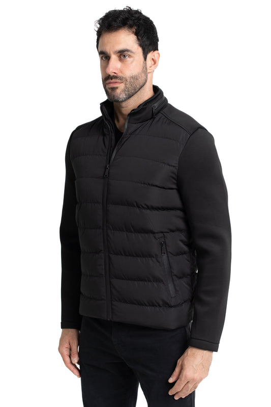 Jaqueta Nylon Manga Neoprene - Preto
