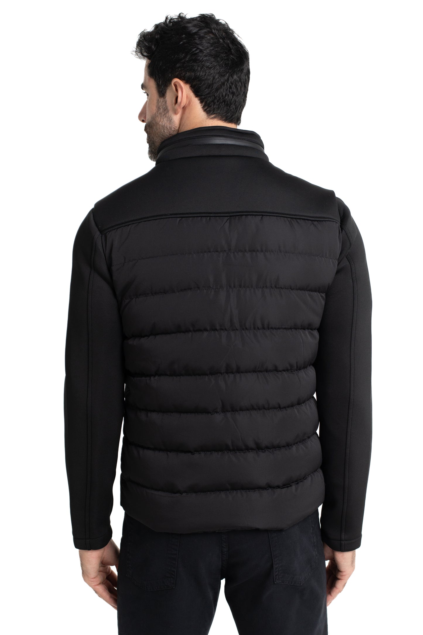 Jaqueta Nylon Manga Neoprene - Preto