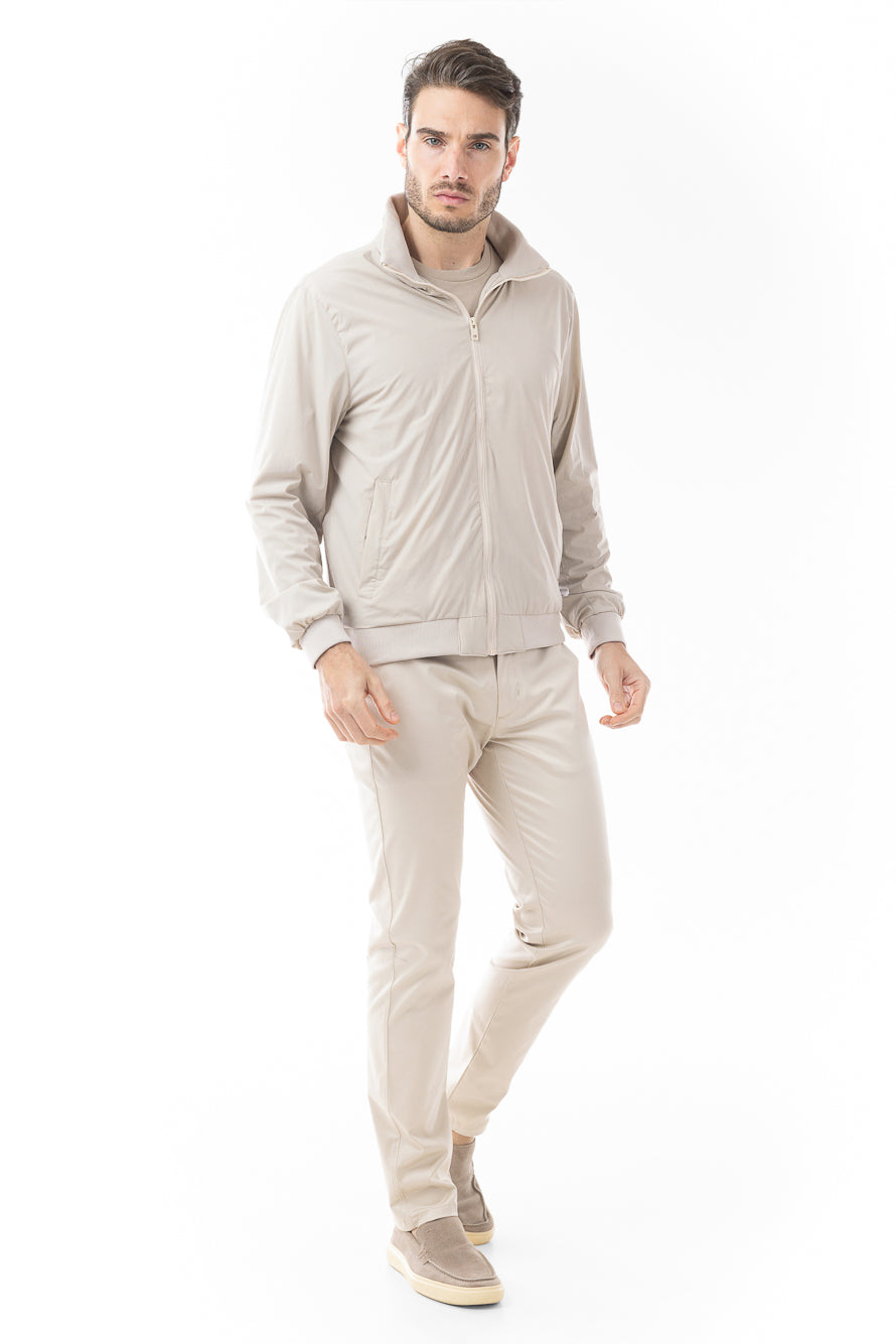 Jaqueta Gola Alta Corta Vento - Off White