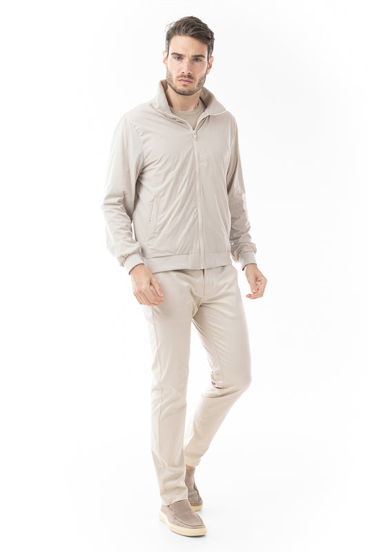 Jaqueta Gola Alta Corta Vento - Off White