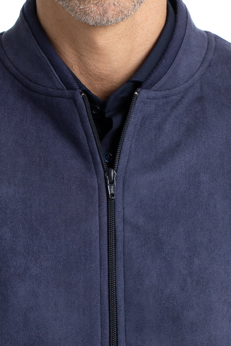 Jaqueta Bomber Malha Suede - Marinho