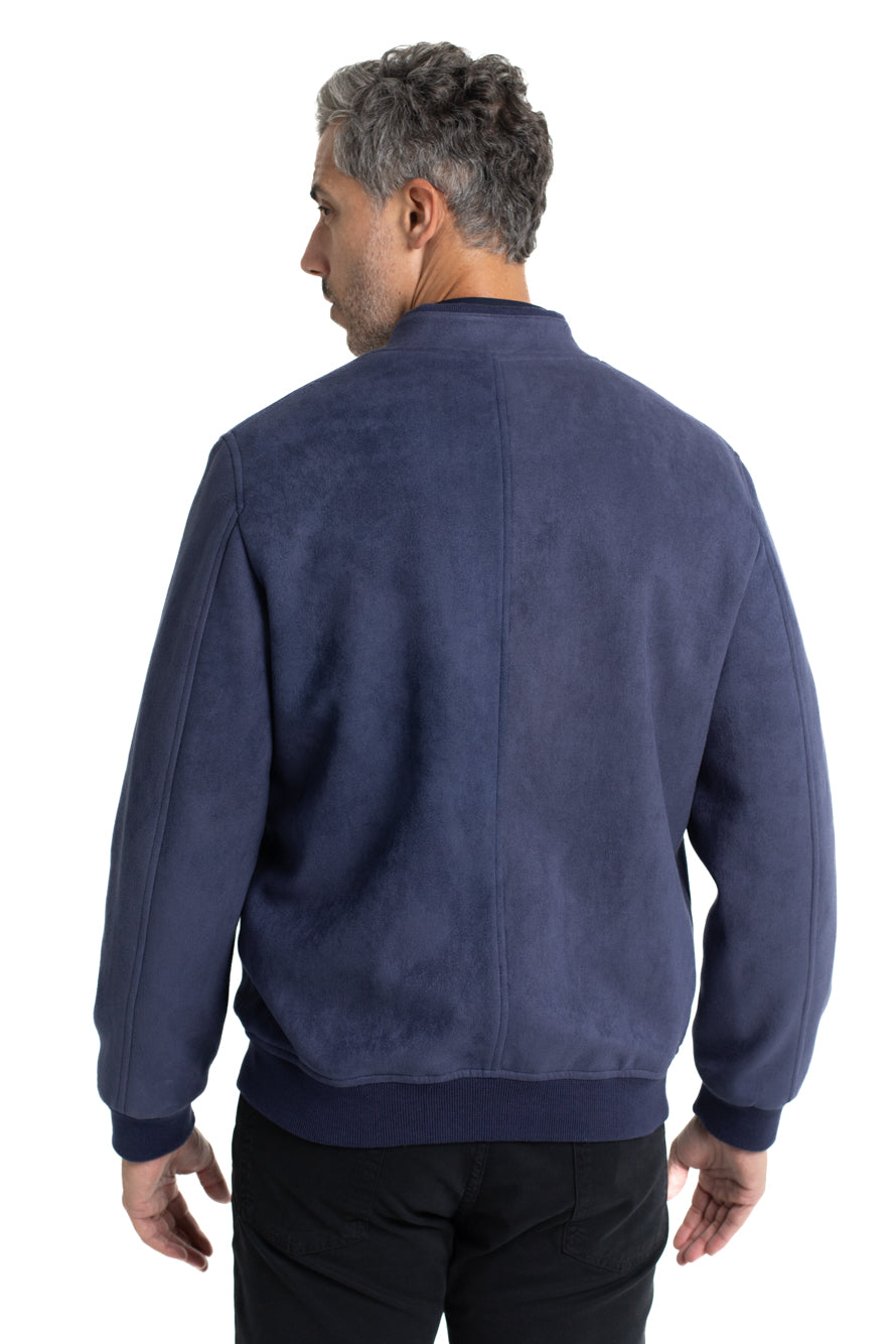 Jaqueta Bomber Malha Suede - Marinho