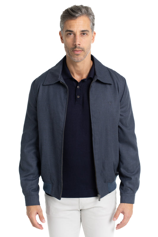 Jaqueta Bomber Com Punho Botao - Indigo