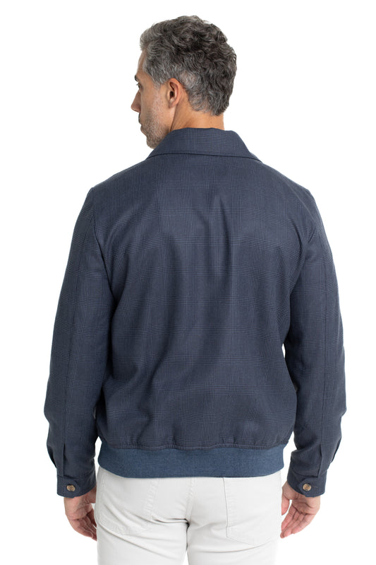 Jaqueta Bomber Com Punho Botao - Indigo
