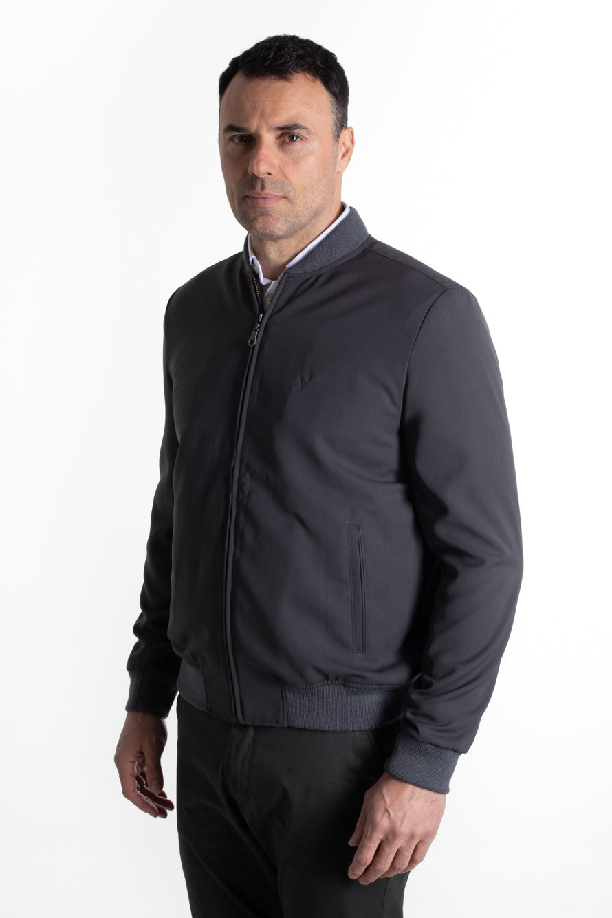 Jaqueta Bomber Microfibra - Chumbo