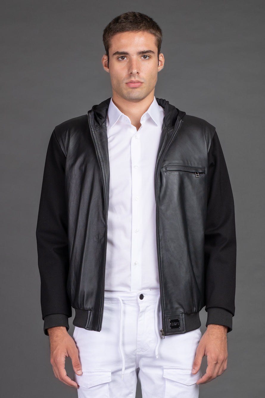Jaqueta Bomber Couro - Preto