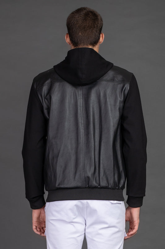 Jaqueta Bomber Couro - Preto