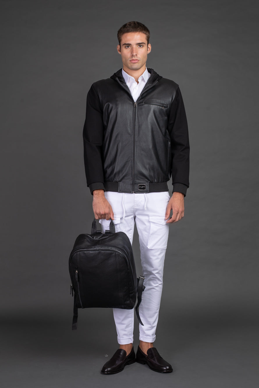 Jaqueta Bomber Couro - Preto