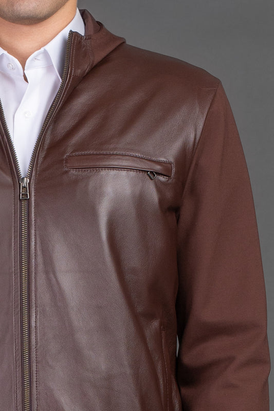 Jaqueta Bomber Couro - Marrom