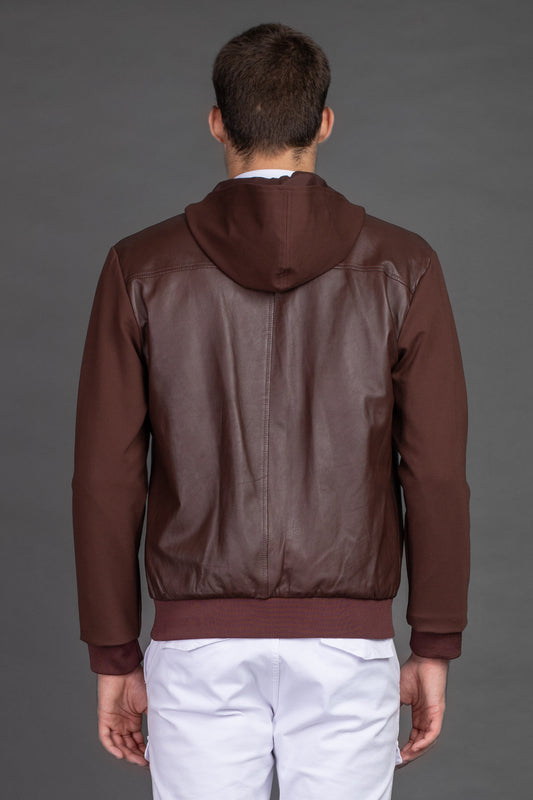 Jaqueta Bomber Couro - Marrom