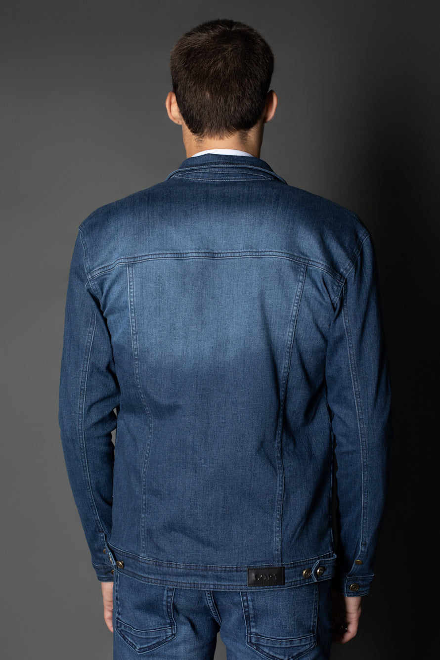 Jaqueta Jeans Slim Botões Metálicos - Indigo