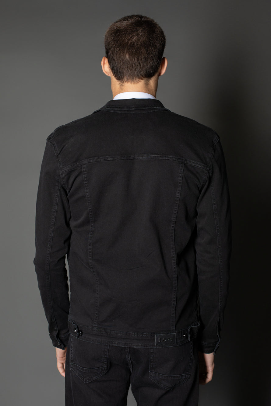 Jaqueta Jeans Slim Botões Metálicos - Preto