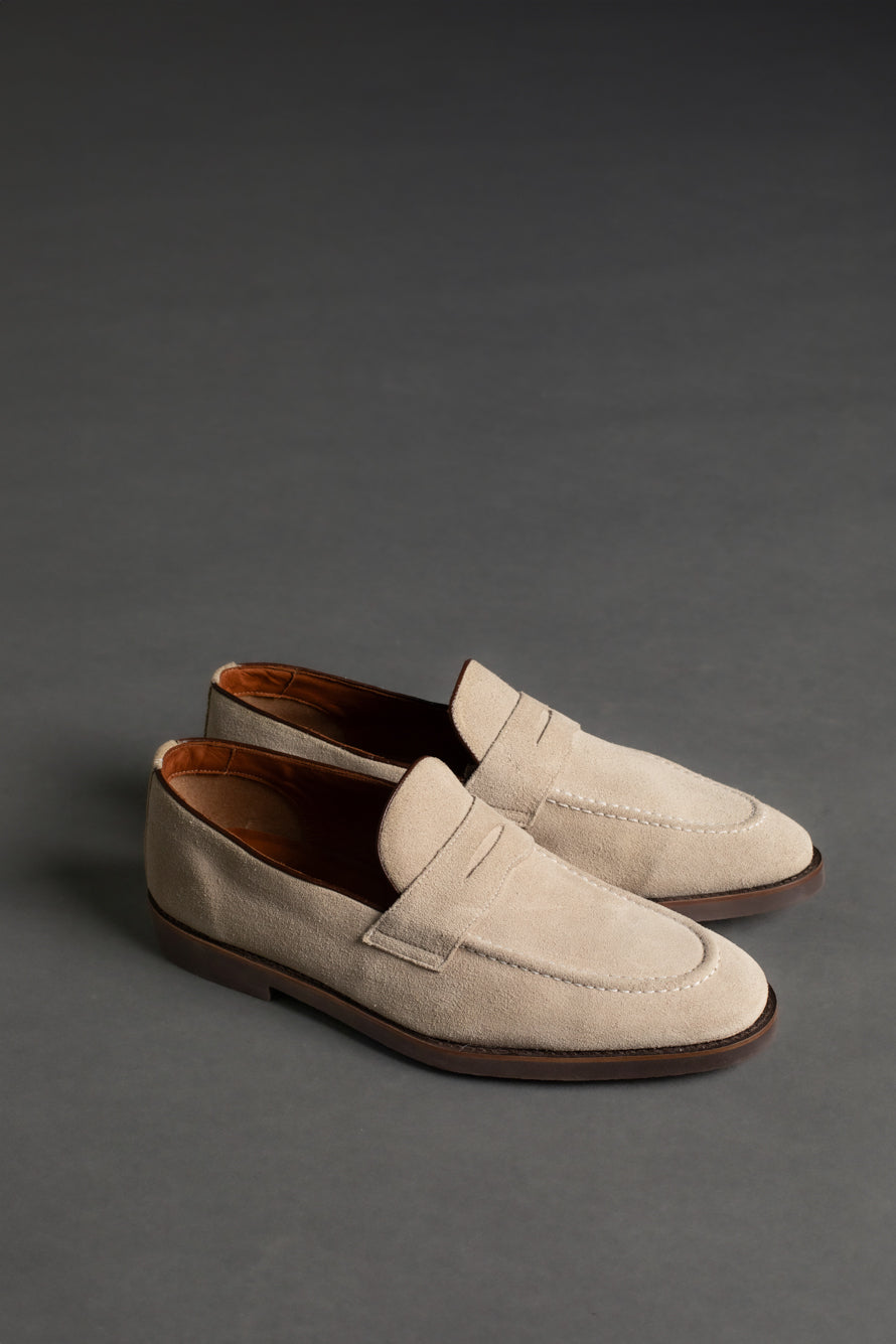 Mocassim Gravata Camurça Solado Borracha - Khaki