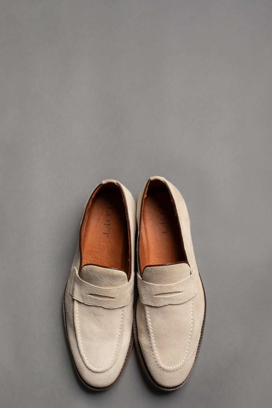 Mocassim Gravata Camurça Solado Borracha - Khaki
