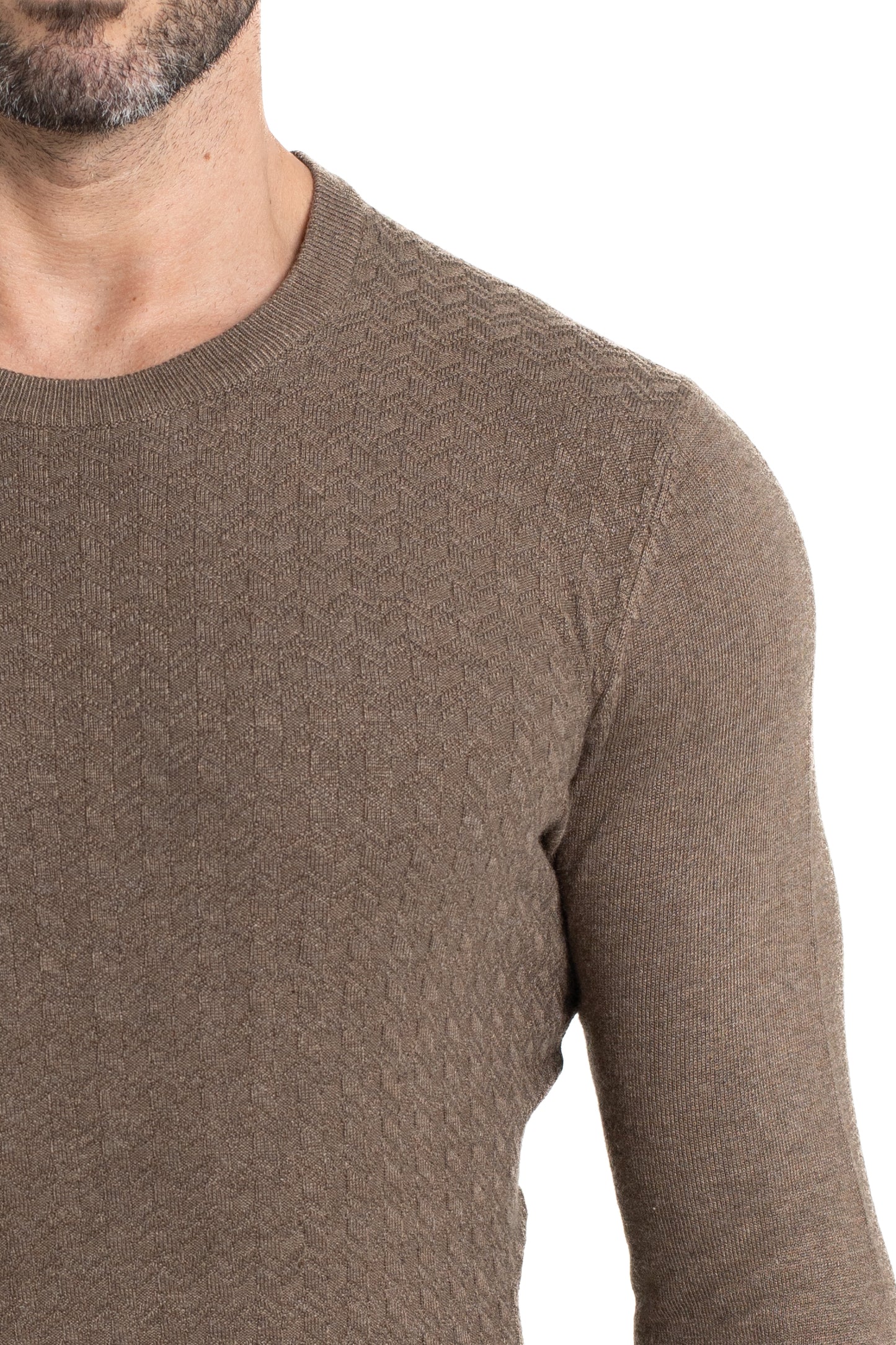 Malha Tricot Decote Careca - Khaki