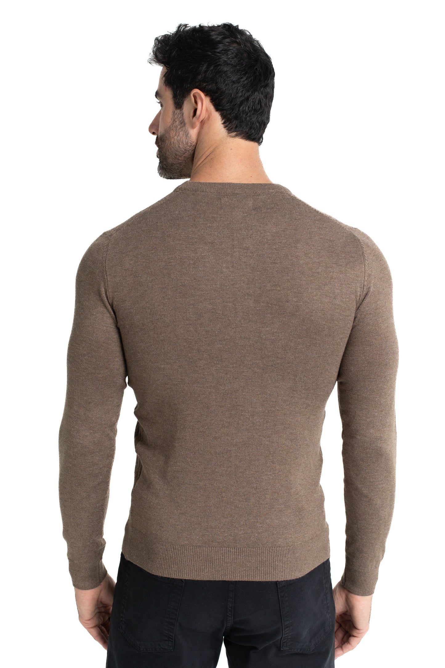Malha Tricot Decote Careca - Khaki