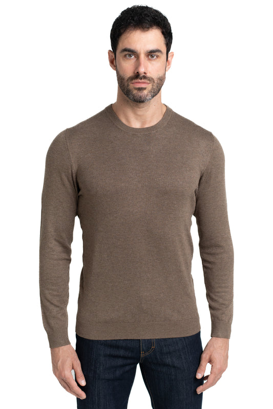 Malha Tricot Decote Careca - Khaki