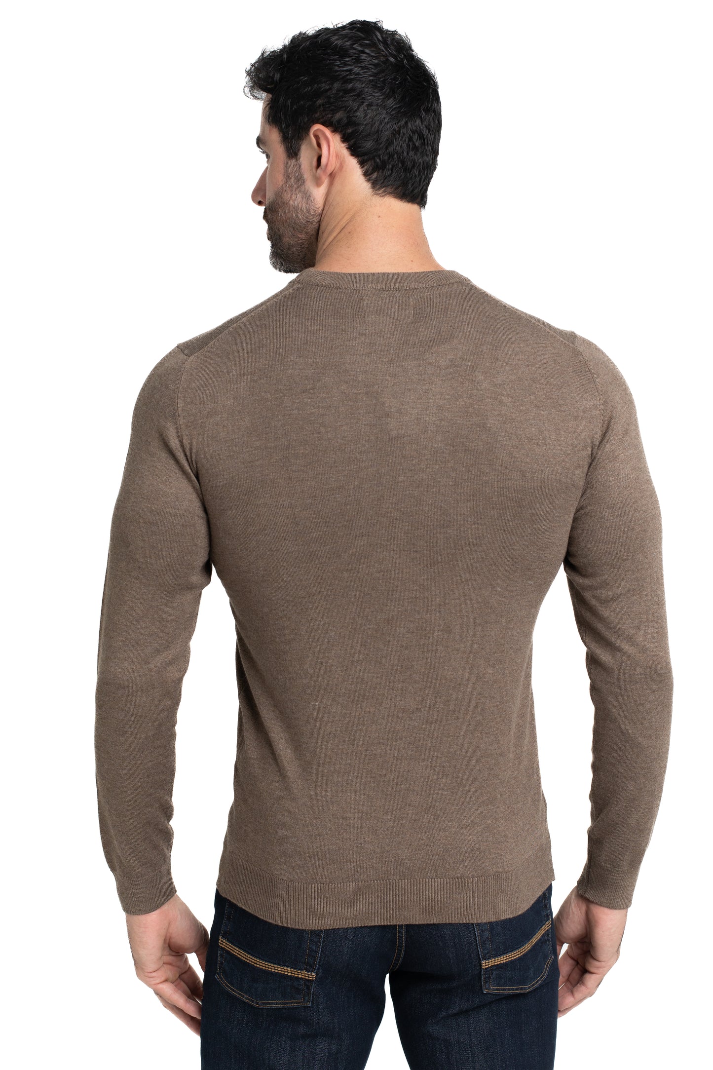 Malha Tricot Decote Careca - Khaki