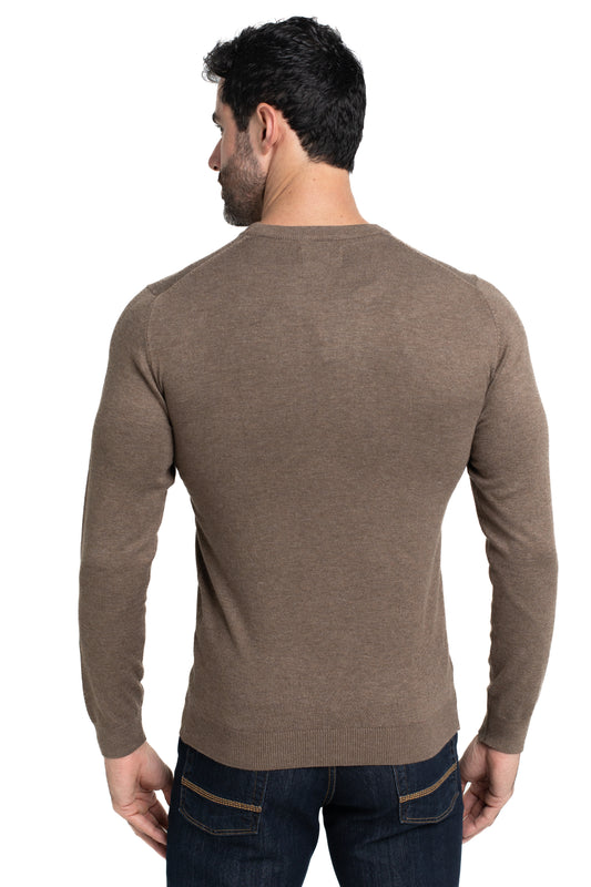 Malha Tricot Decote Careca - Khaki