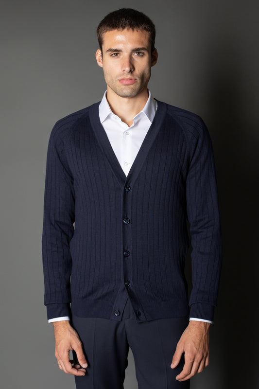 Malha Manga Longa Raglan Gola Xale - Marinho