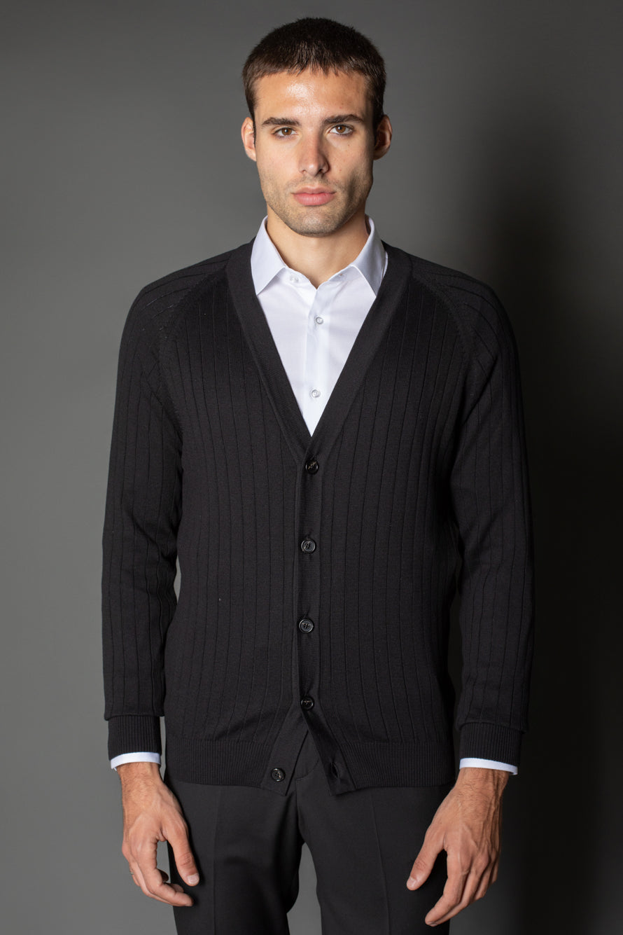 Malha Manga Longa Raglan Gola Xale - Preto