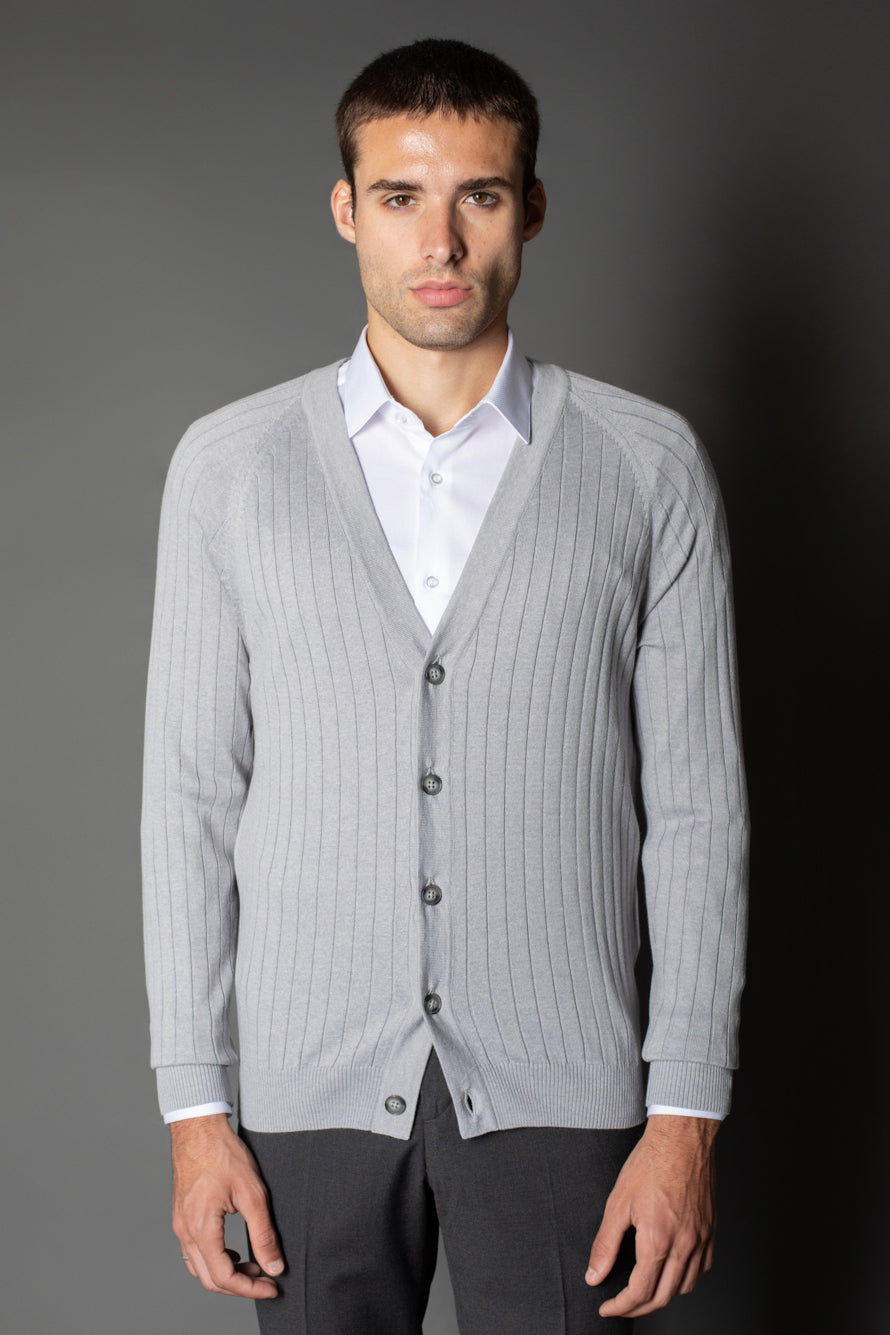 Malha Manga Longa Raglan Gola Xale - Cinza Claro