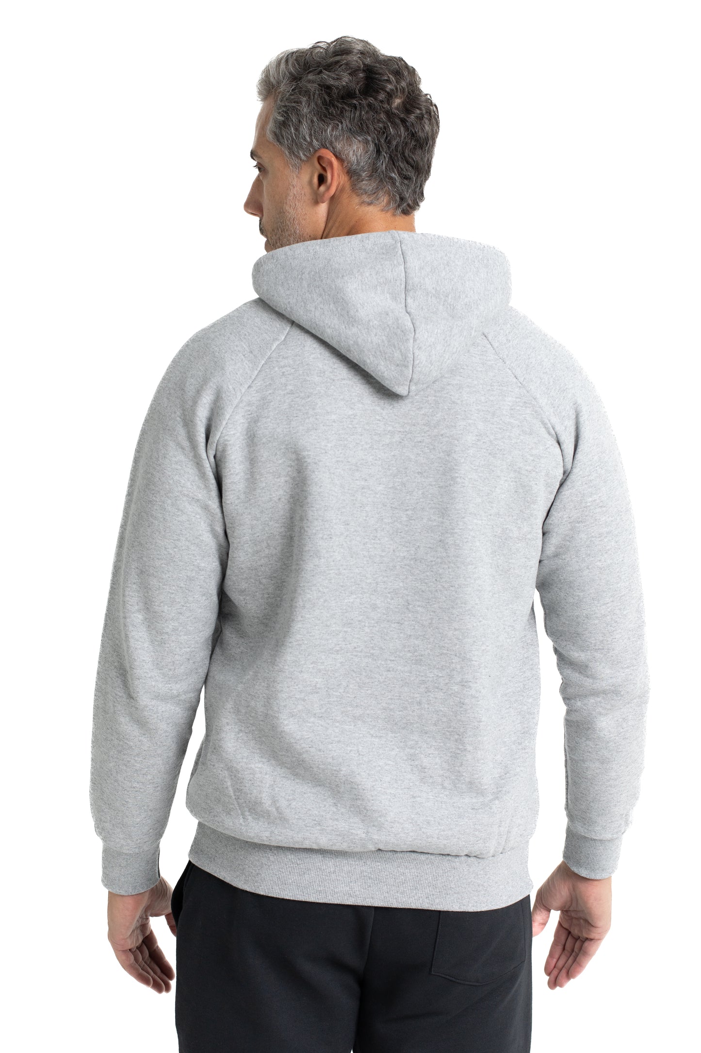 Blusão De Moletom 1/2 Ziper Bolso Canguru - Mescla Cinza