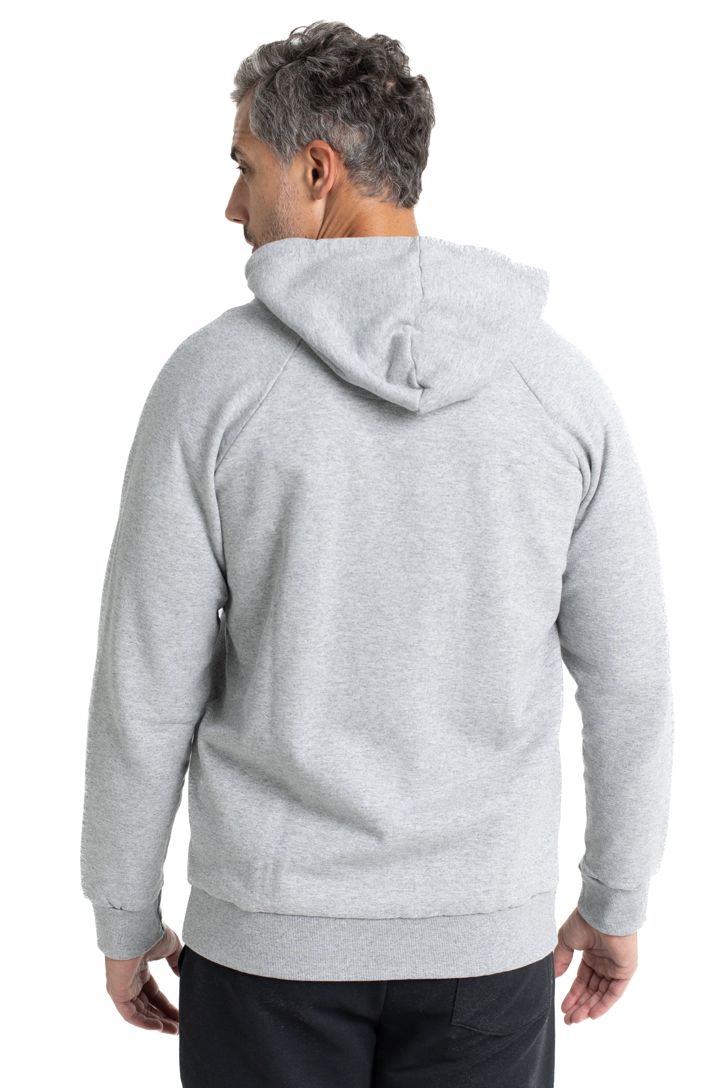 Blusão De Moletom 1/2 Ziper Bolso Canguru - Mescla Cinza