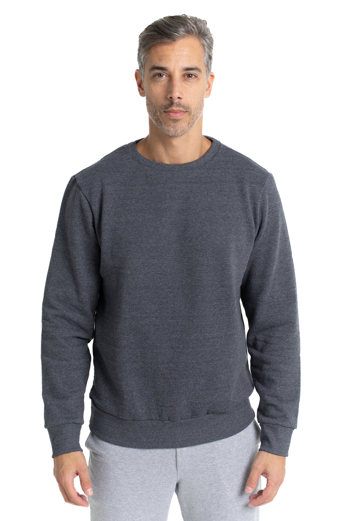 Moletom Gola Careca Básico - Mescla Grafite