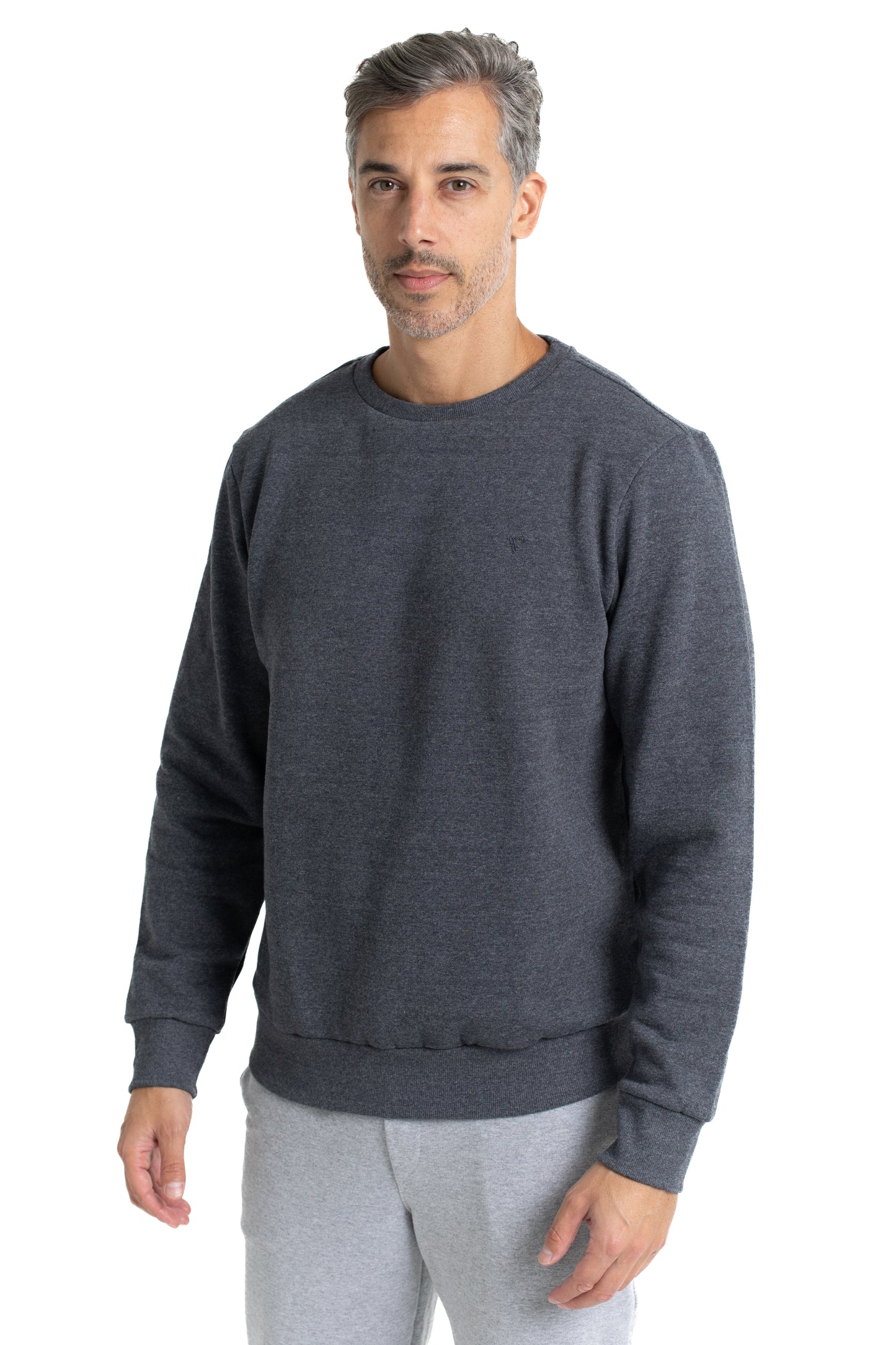 Moletom Gola Careca Básico - Mescla Grafite