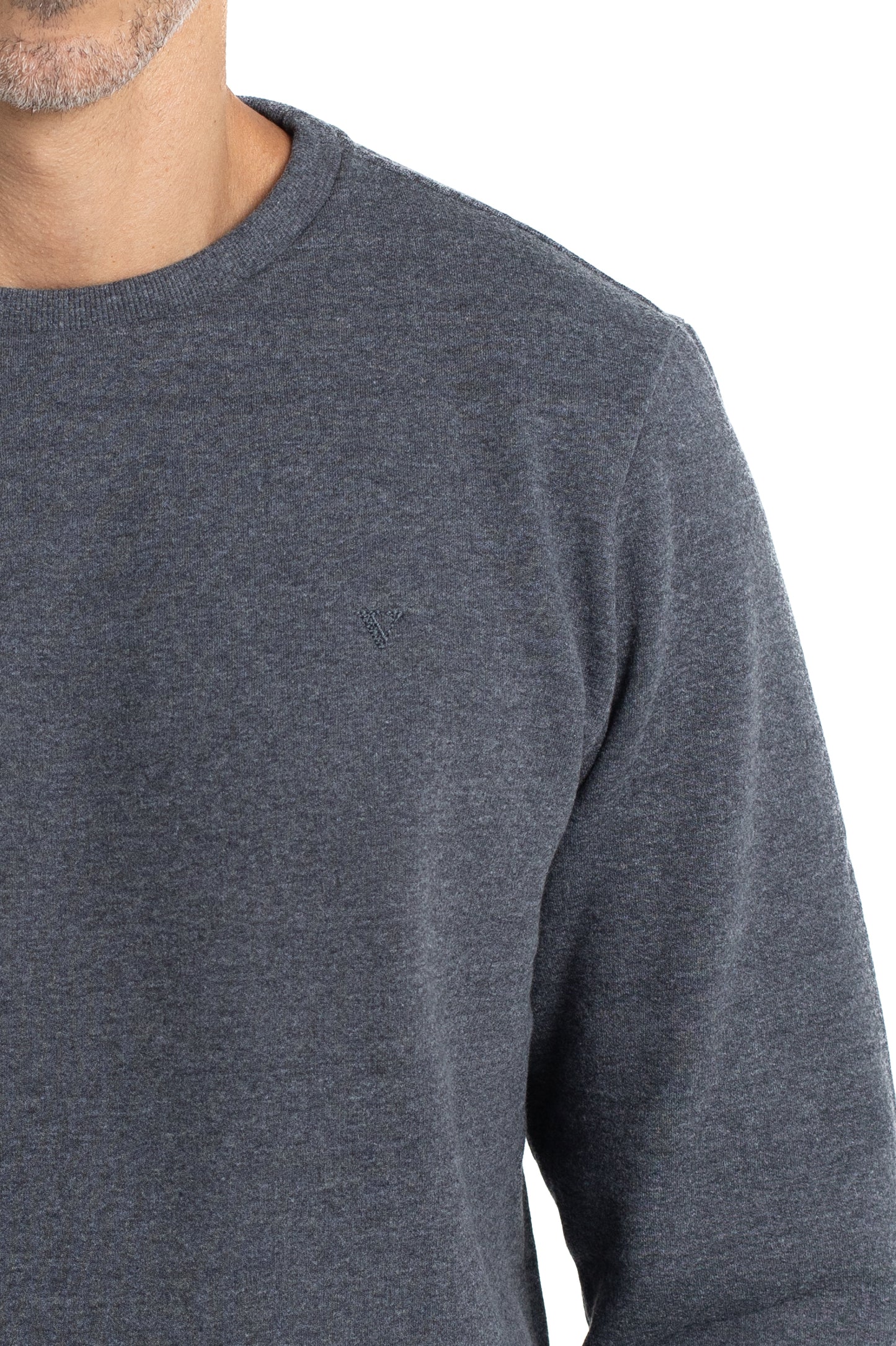 Moletom Gola Careca Básico - Mescla Grafite