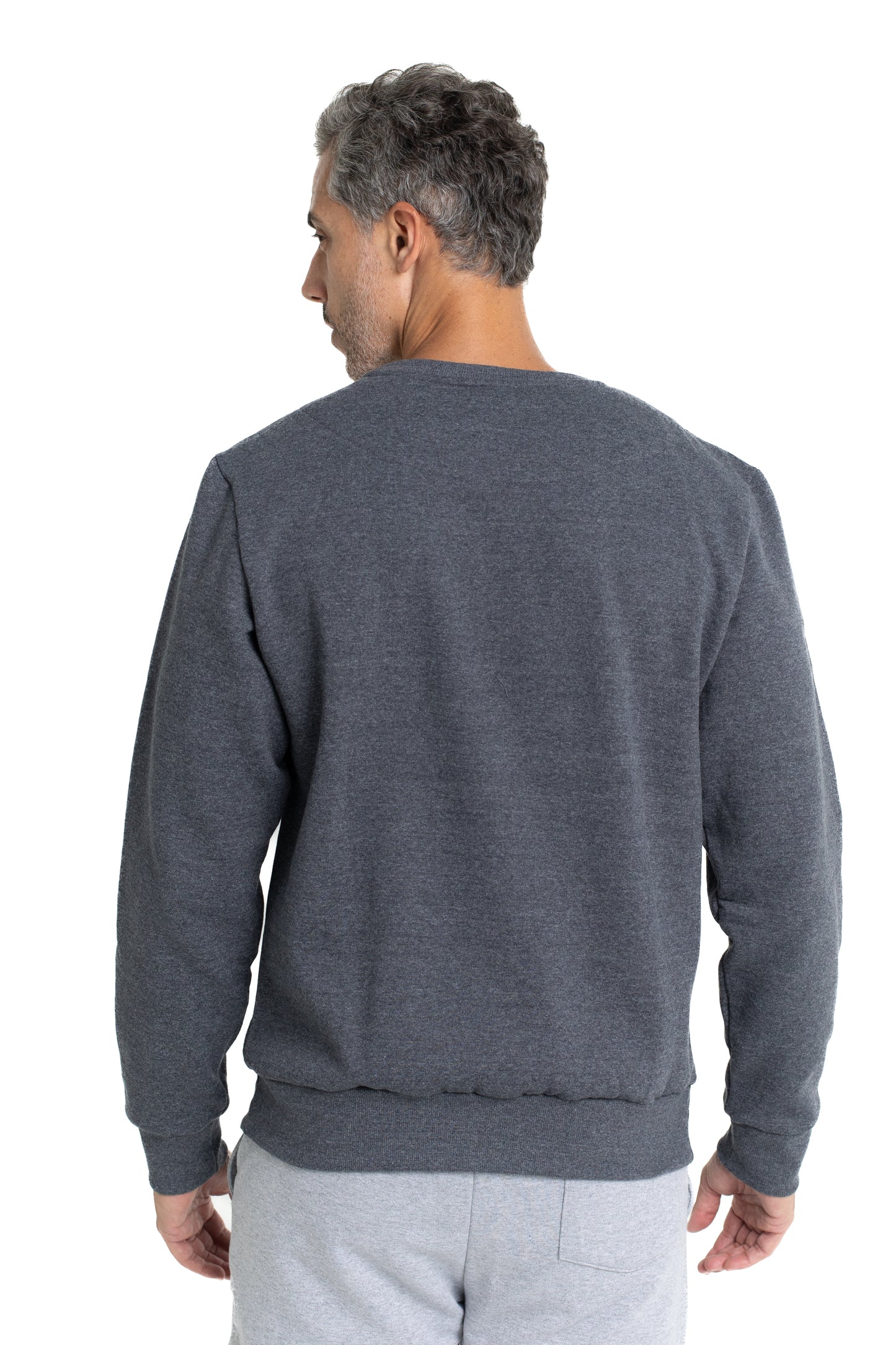 Moletom Gola Careca Básico - Mescla Grafite