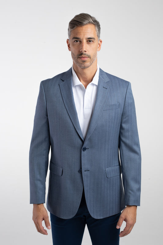 Paletó 2 Botões Maquinetado Lã Premium - Indigo