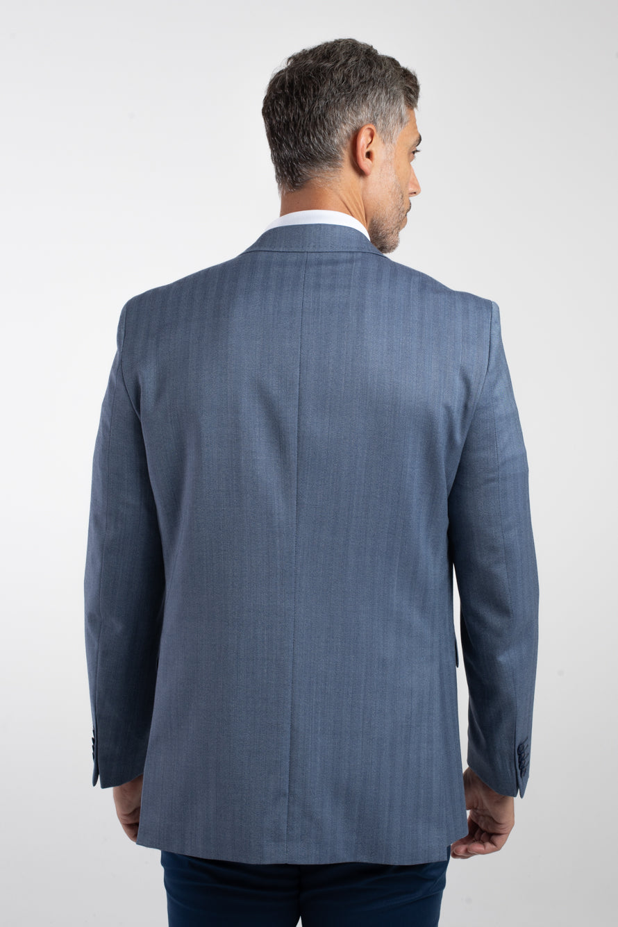 Paletó 2 Botões Maquinetado Lã Premium - Indigo