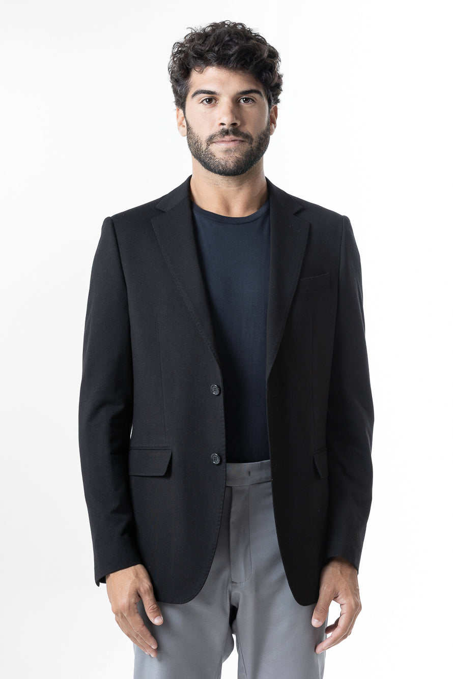 Paletó Malha Slim Fantasia Poliviscose - Preto