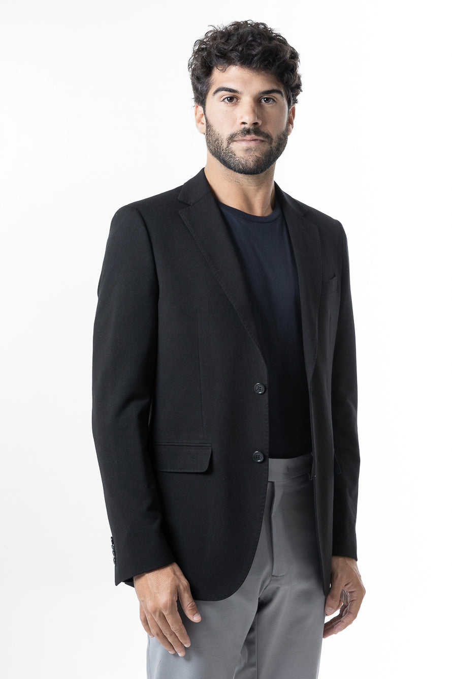 Paletó Malha Slim Fantasia Poliviscose - Preto