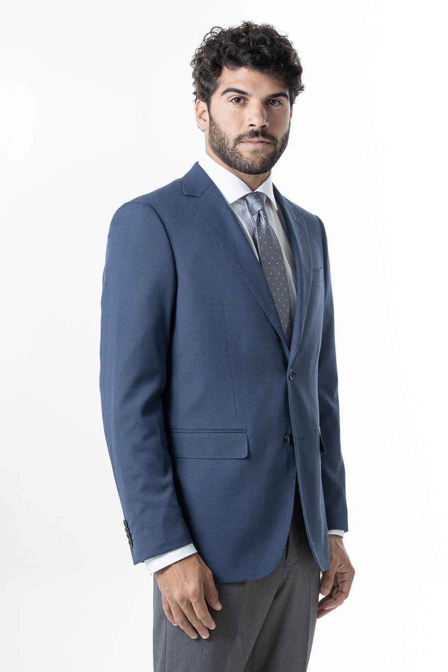 Paletó Slim Liso Poliviscose - Azul
