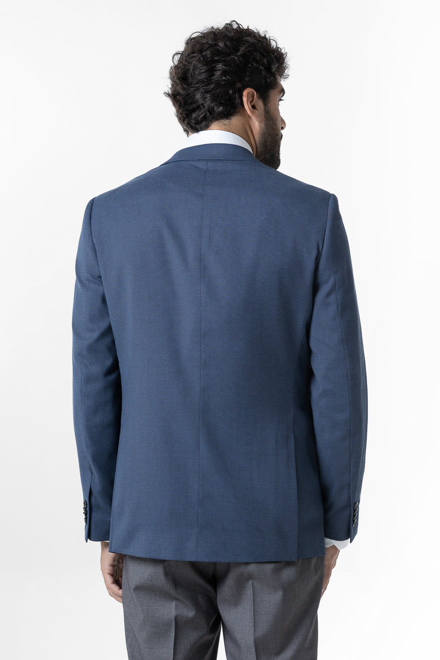 Paletó Slim Liso Poliviscose - Azul