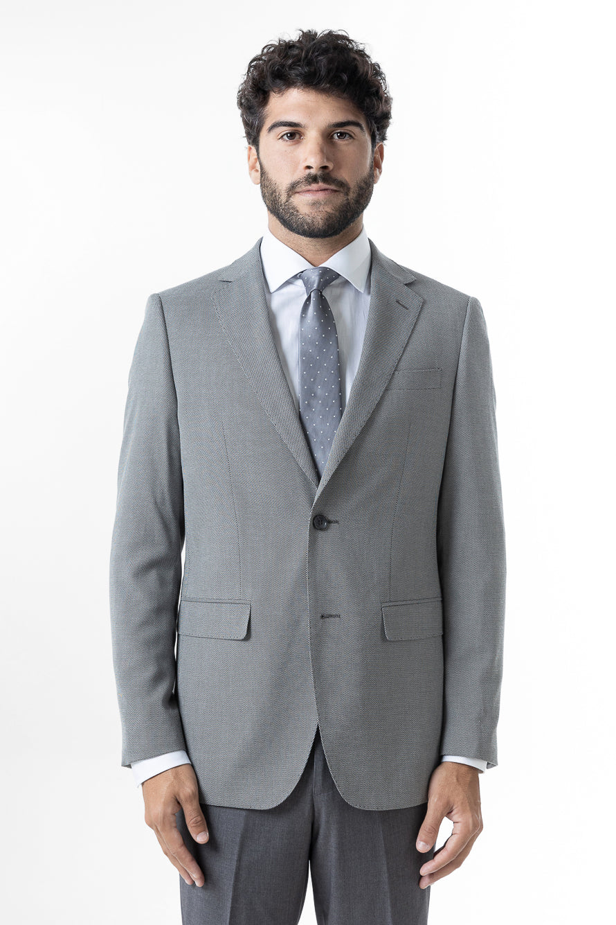 Paletó Slim Liso Poliviscose - Cinza
