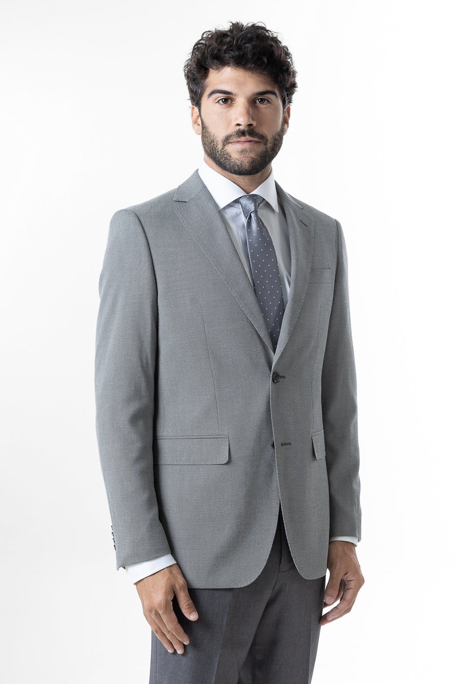 Paletó Slim Liso Poliviscose - Cinza