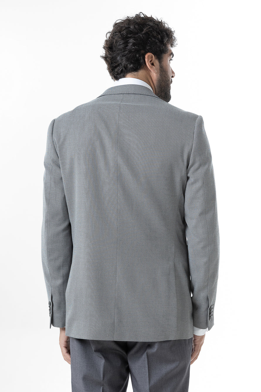 Paletó Slim Liso Poliviscose - Cinza