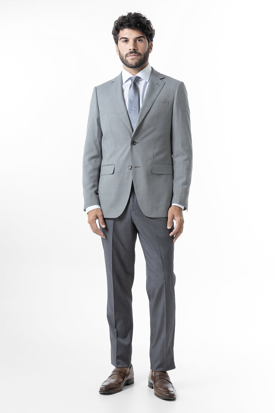Paletó Slim Liso Poliviscose - Cinza