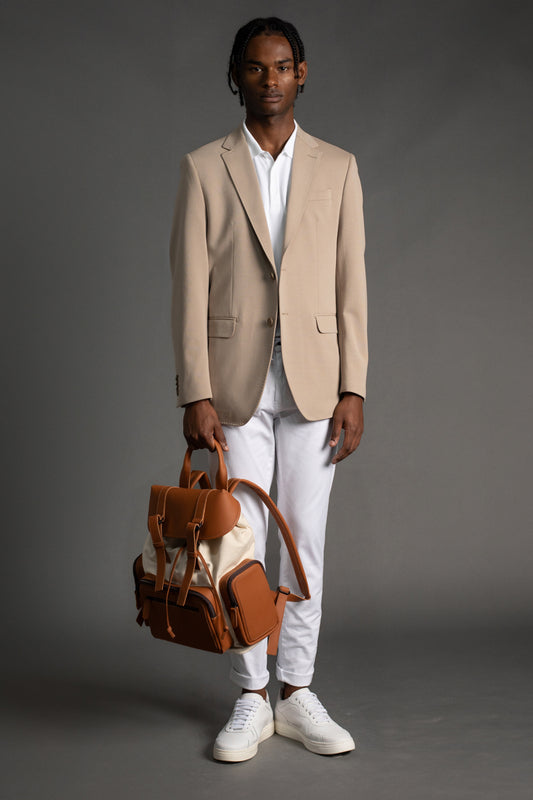 Paletó Sem Forro Slim Fit - Bege