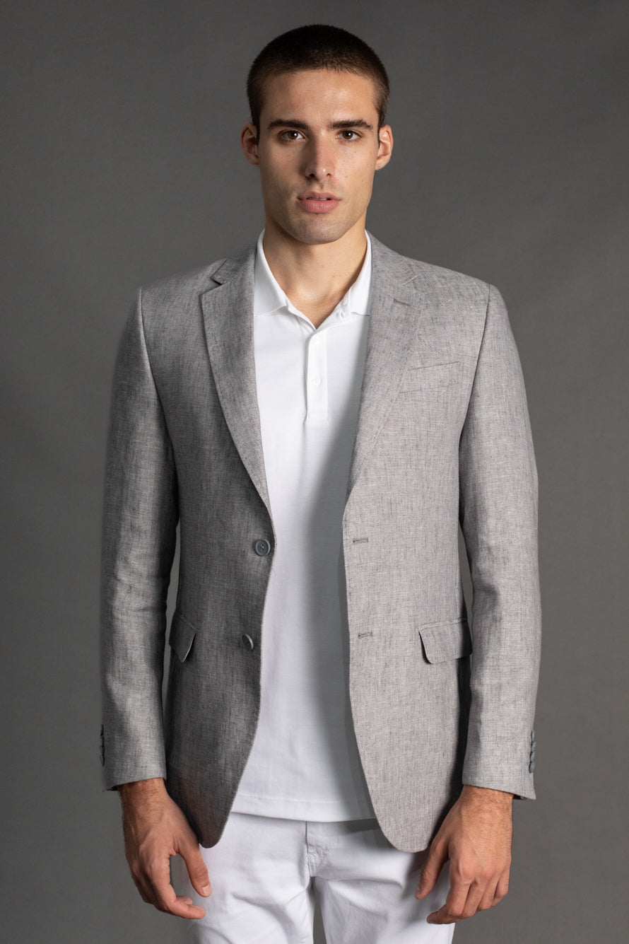 Paletó Sem Forro Slim Fit - Cinza
