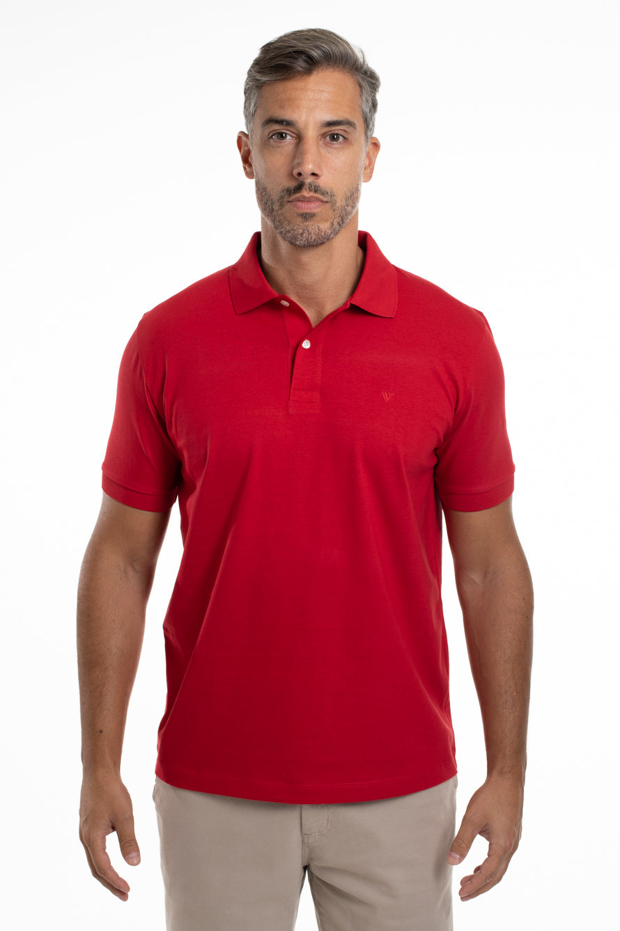 Polo Manga Curta Importada - Vermelho