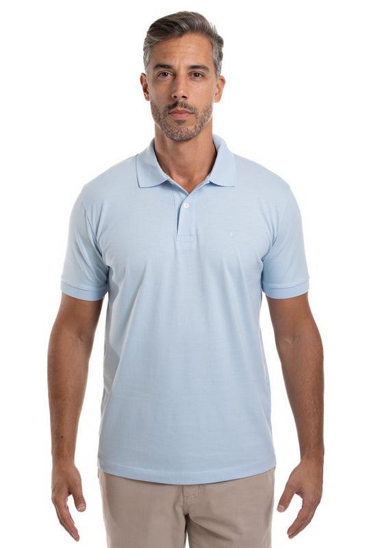 Polo Manga Curta Importada - Azul Celeste